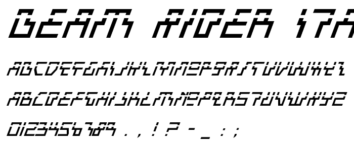 Beam Rider Italic Laser font